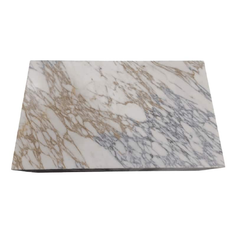 BETACH Genuine Marble Block Coffee Table - Arabescato Marble
