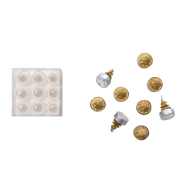 Unscented Tree Tealights - 4.5"L x 4.5"W x 2.0"H - Gold