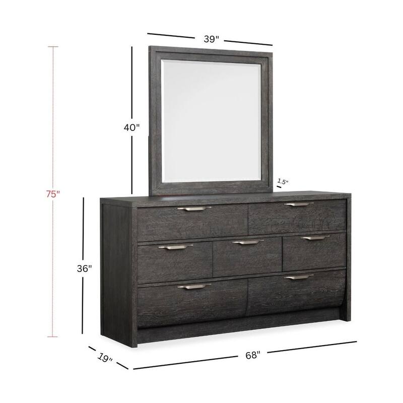 Magnussen Home Kinsley Black Heron Dresser with Portrait Mirror