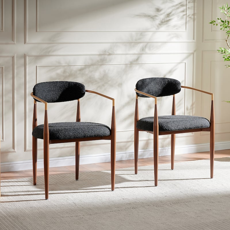 Morden Fort Modern Boucle Dining Chairs Armchair Set of 4