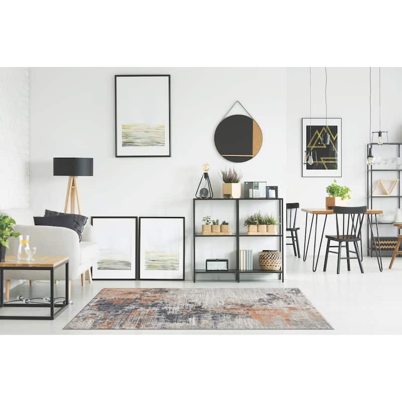 Marina Collection Abstract Multicolor Area Rug