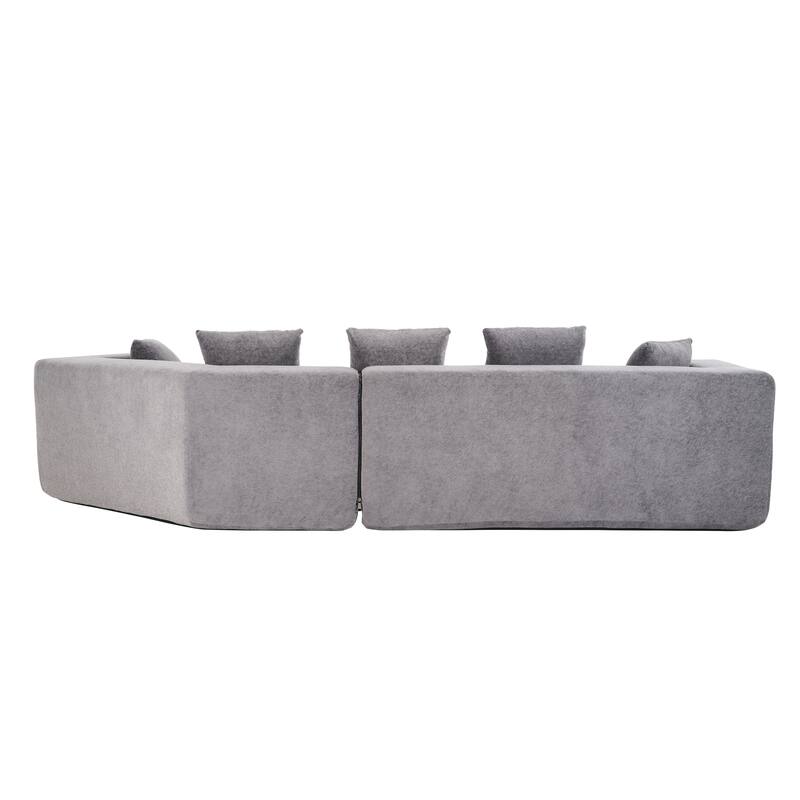 Special Shape Sleeper Sofa Chenille Floor Couch Deep Seat Recliner