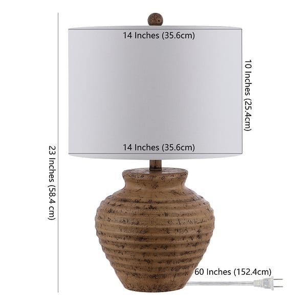 SAFAVIEH Lighting 23-inch Kamryn Resin Table Lamp - 14" x 14" x 23"