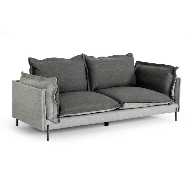 Divani Casa Mars Modern Grey & Dark Grey Fabric Sofa