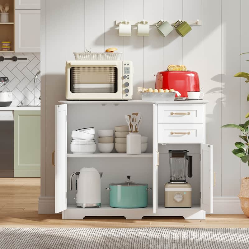 Gymax 40'' Sideboard Buffet Cabinet Modern Kitchen Storage Organizer