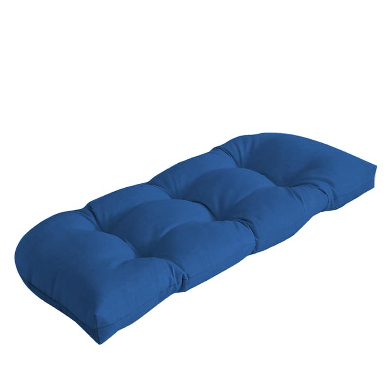 ARDEN Outdoor Wicker Settee Cushion - 18"L x 41.5"W - 18"L x 41.5"W - Cobalt Blue Texture