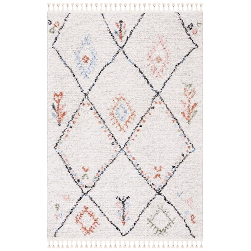 SAFAVIEH Chapel Zekiye Moroccan Boho Rug - 5'3" x 7'6" - Ivory/Black