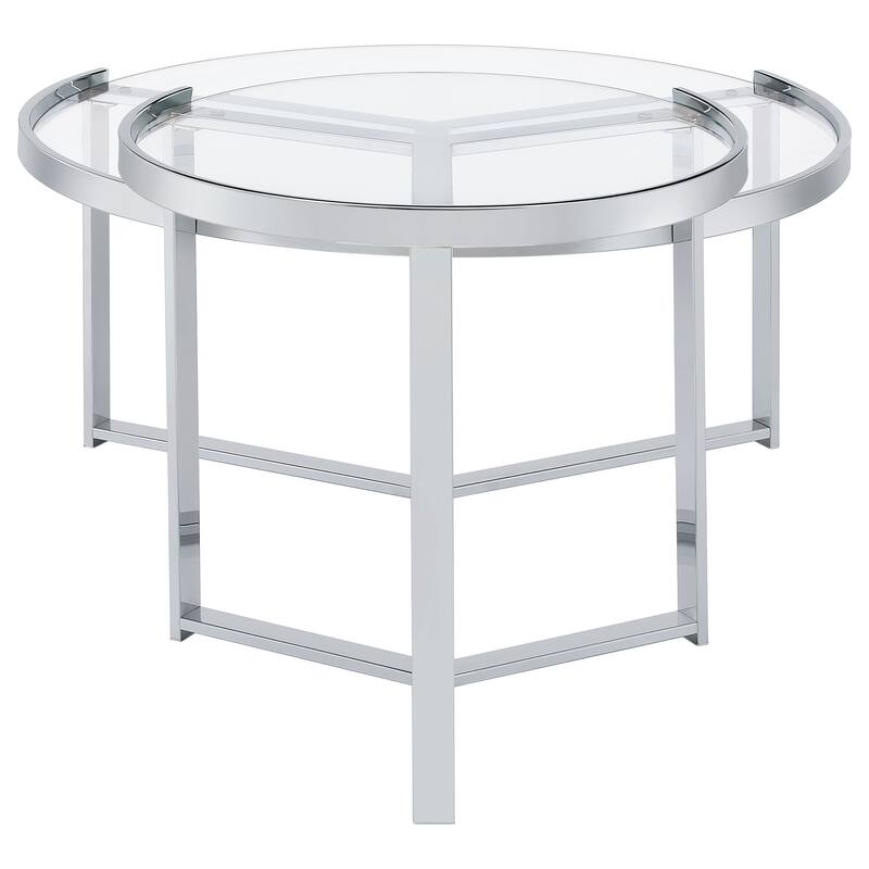 Delia 2-Piece Round Glass Top Nesting Coffee Table