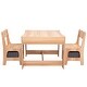 preview thumbnail 2 of 28, 3-in-1 Kids Wood Table and 2 Chairs - 24.4"L x 24.2"W x 19"H Natural+gray