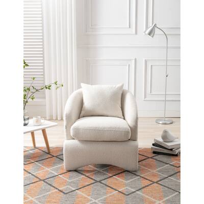 Modern Upholstered Barrel Chair Leisure Accent Chair with Removable Seat for Livingroom, Mid Century Single Club Sofa Chair