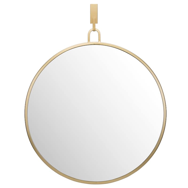Varaluz Stopwatch Round Accent Mirror - 30"W x 30"H - Gold - Gold