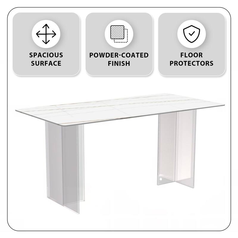 Kova Rectangular Dining Table with Sintered Stone/Glass Top