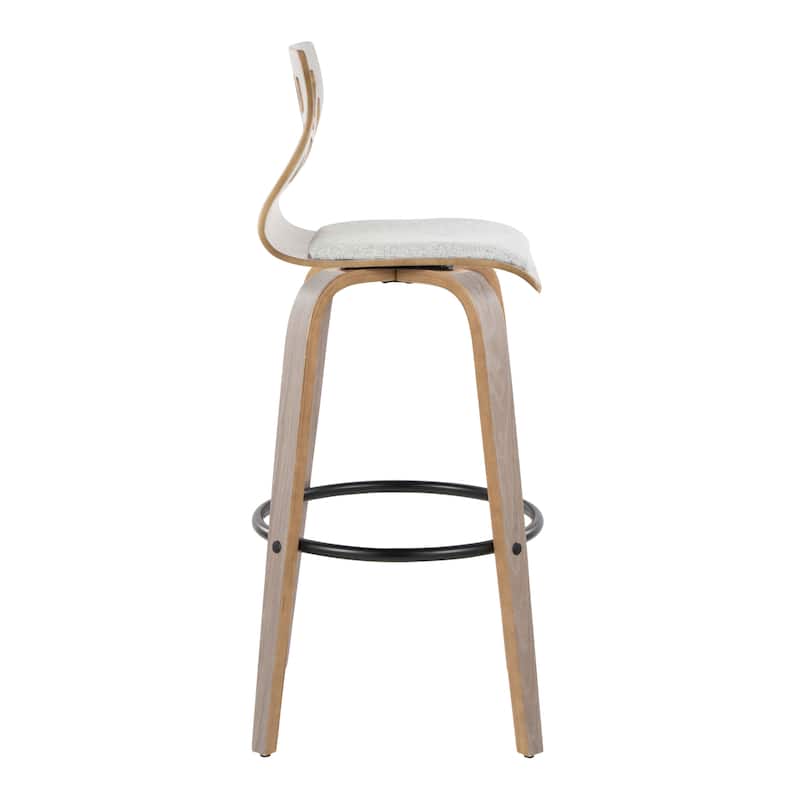 Carson Carrington Sala 30" Fixed-Height Bar Stool with Bent Wood Legs & Round Footrest (Set of 2)