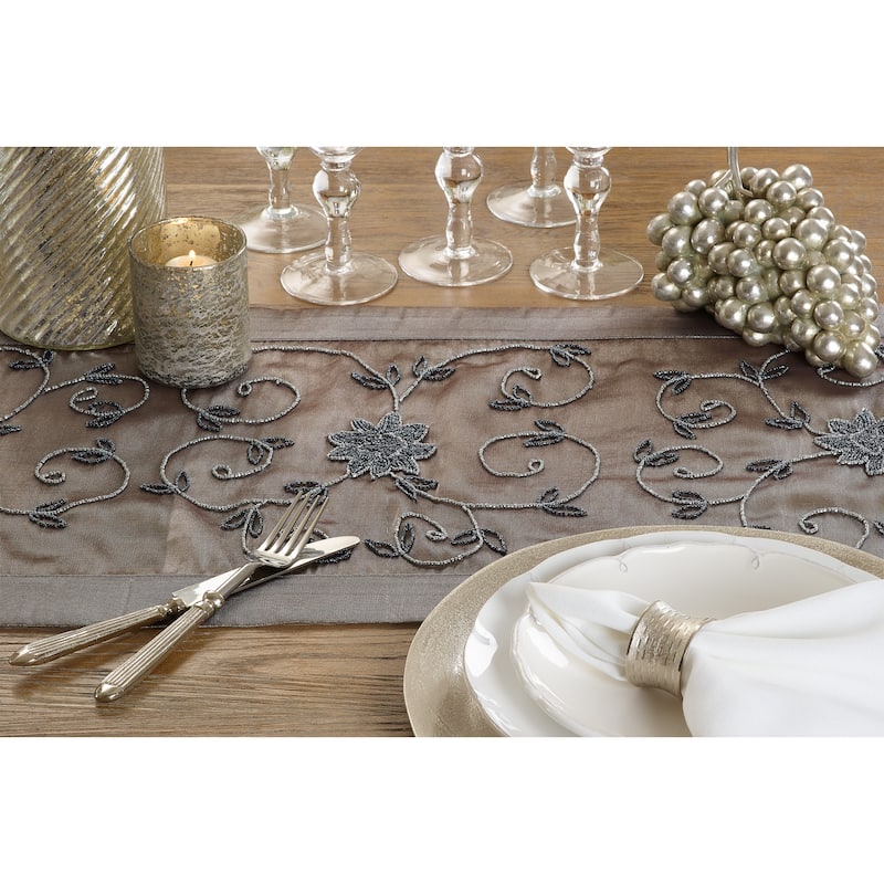 Handmade Table Runner With Beaded Design