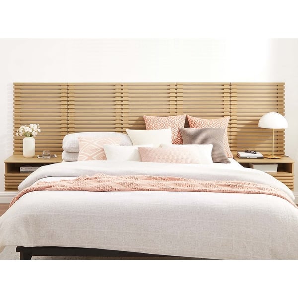 Vidalia Mid-century Modern Oak Wooden Floating Queen Size Headboard ...