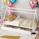preview thumbnail 10 of 16, Kids and Baby Twin Size House Platform Bed with 2 Drawers,Headboard and Footboard For Home White