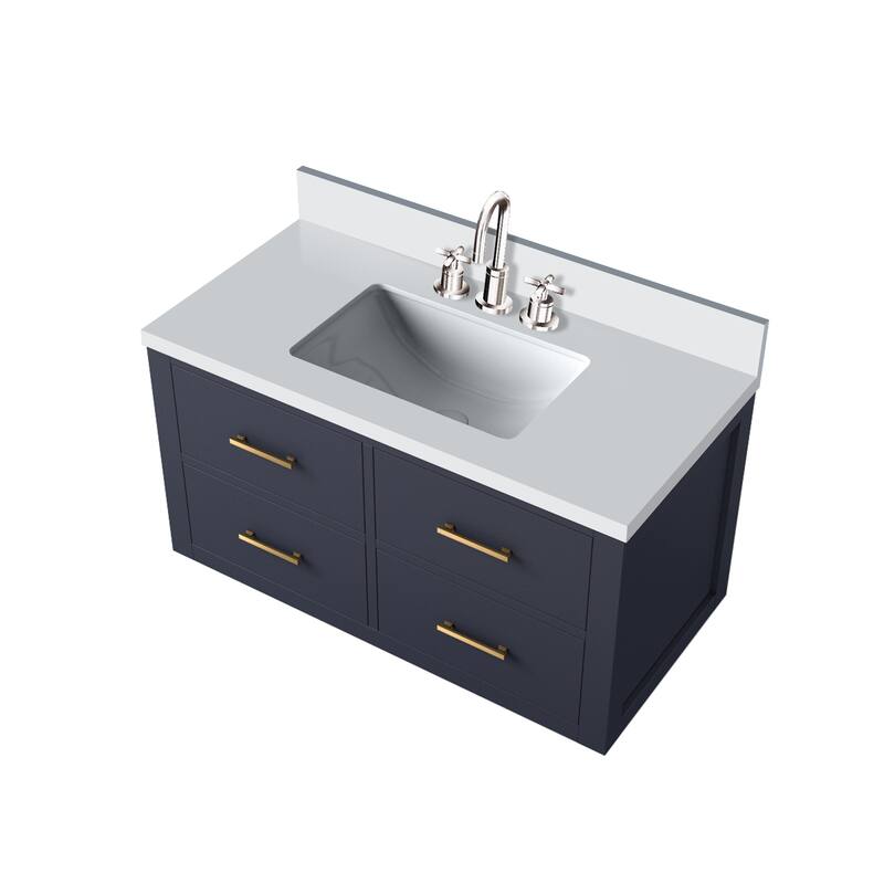 Castor Bath Vanity with Quartz Top, Sink and Faucet