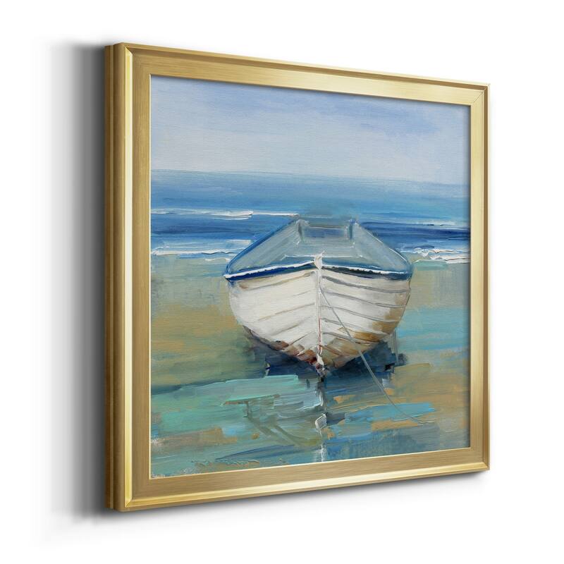 Bubbly Blue Crab-Framed Canvas - Ready to Hang