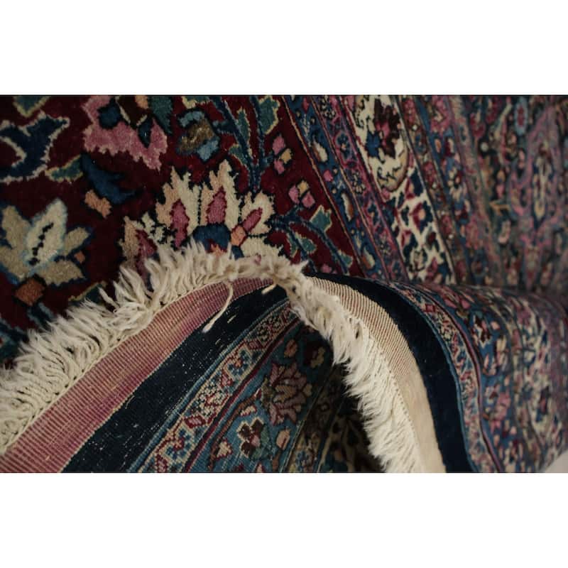 Hand Knotted Oriental 100% Wool Carpet Traditional Floral Red Mashad Area Rug - 15' 6'' X 11' 6''