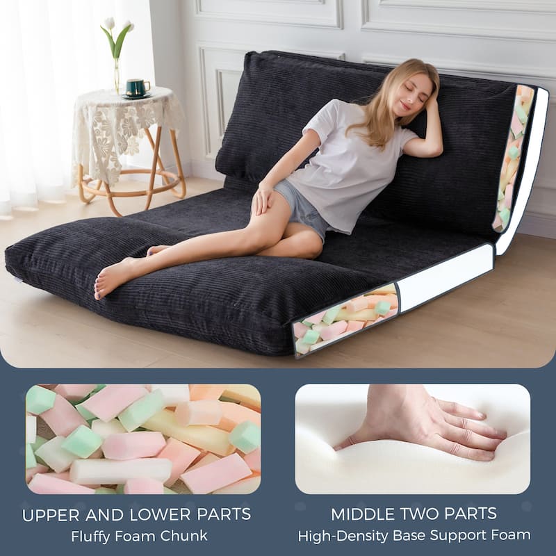 Corduroy Bean Bag Folding Sofa Bed