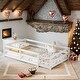 preview thumbnail 1 of 34, Floor Bed with Fence,Wood Kids Bed,Twin Size White