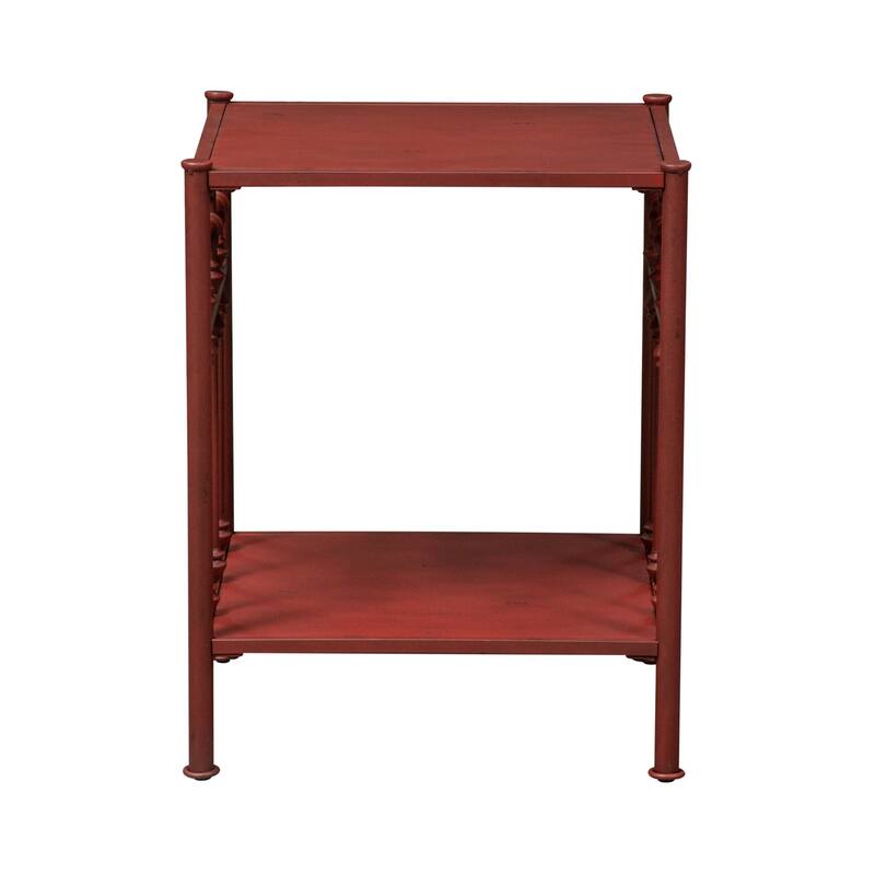 Vintage Series Distressed Metal Open Nightstand - Black