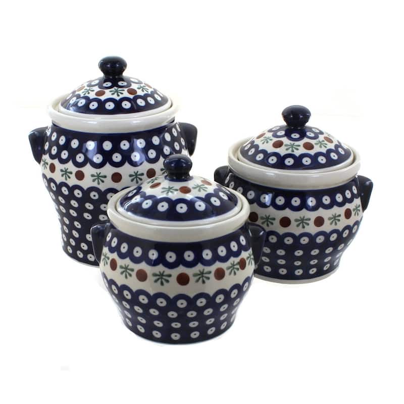 Blue Rose Polish Pottery 1300 Zaklady Canister Set