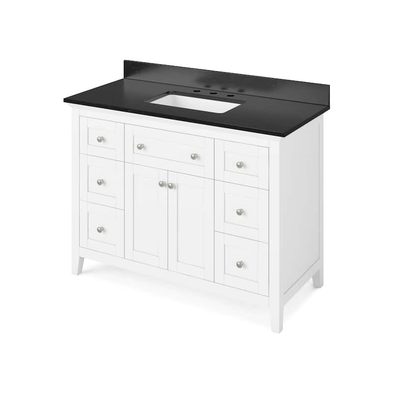 Jeffrey Alexander VKITCHA48-GRANITE Chatham 48" Free Standing Vanity - White / Black - Painted