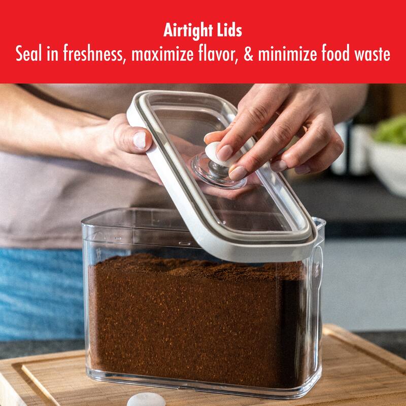ZWILLING Fresh & Save Cube Box Set, 12-pc, Plastic, Airtight Dry Food Container, Small & Medium Cube Set w Vacuum Pump