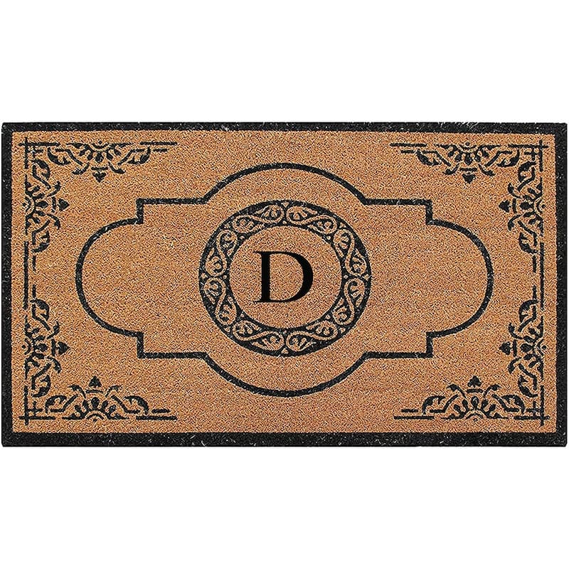 A1HC Abrilina Hand Crafted Heavy Duty Outdoor Monogram Doormat 36"X72" - D