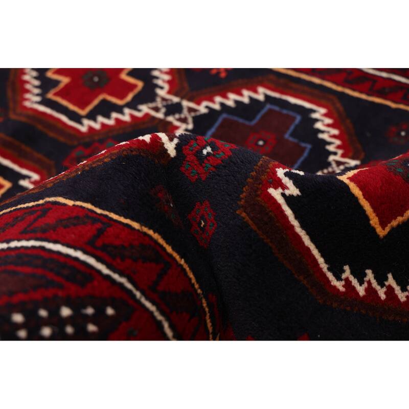 ECARPETGALLERY Hand-knotted Teimani Dark Navy, Red Wool Rug - 3'3 x 6'0