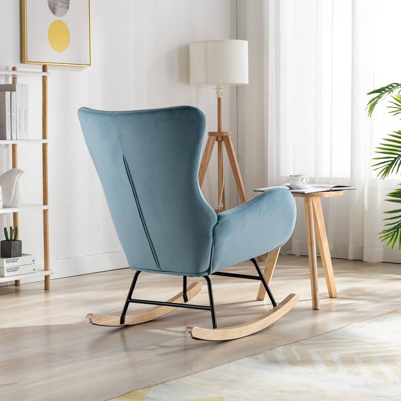 Rocking Chair With High Backrest And Armrests