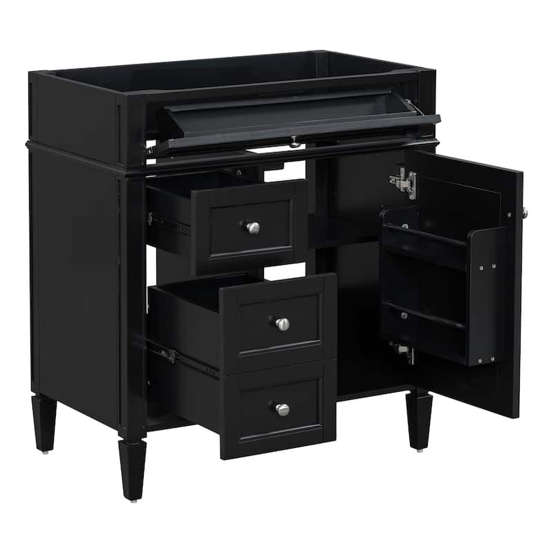 30" Bathroom Vanity without Top Sink, Modern Bathroom Storage Cabinet with 2 Drawers and a Tip-out Drawer (NOT INCLUDE BASIN)