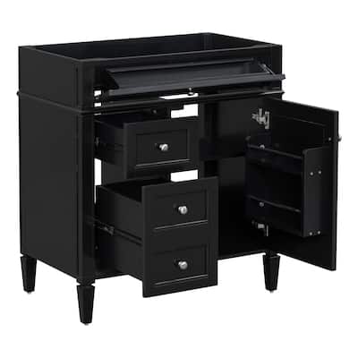 30'' Bathroom Vanity without Top Sink, Modern Bathroom Storage Cabinet with 2 Drawers and a Tip-out Drawer (NOT INCLUDE BASIN)