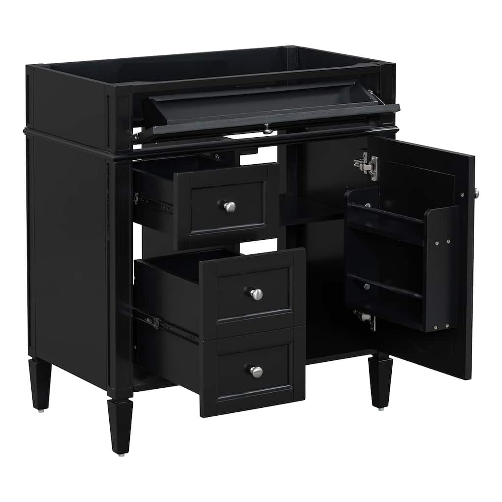 30'' Bathroom Vanity without Top Sink, Modern Bathroom Storage Cabinet with 2 Drawers and a Tip-out Drawer (NOT INCLUDE BASIN)