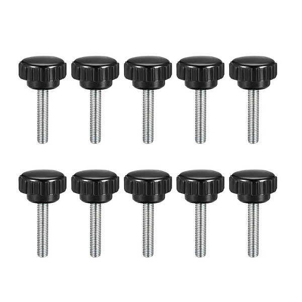 M5x25mm Male Thread Knurled Clamping Knobs Grip Thumb Screw on Type 10 Pcs