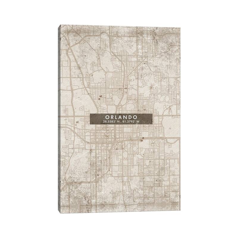 iCanvas "Orlando City Map Abstract Style" by WallDecorAddict Canvas Print