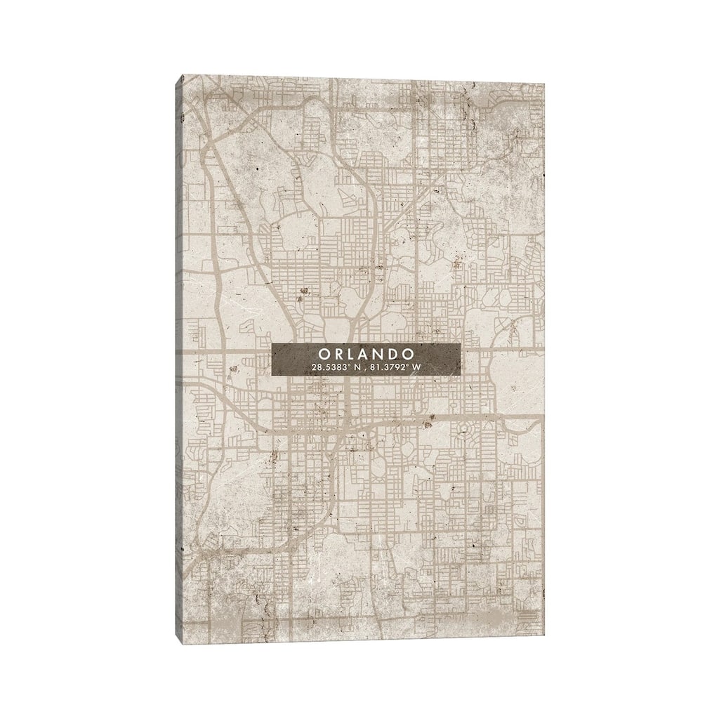 iCanvas "Orlando City Map Abstract Style" by WallDecorAddict Canvas Print