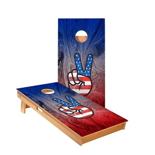 American Flag Peace Sign Cornhole Boards