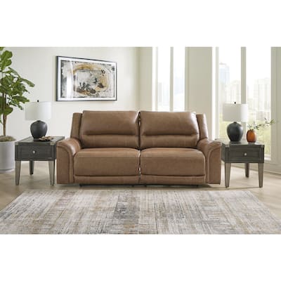 Signature Design by Ashley Trasimeno Caramel Power Reclining Sofa - 92" W x 40" D x 42" H