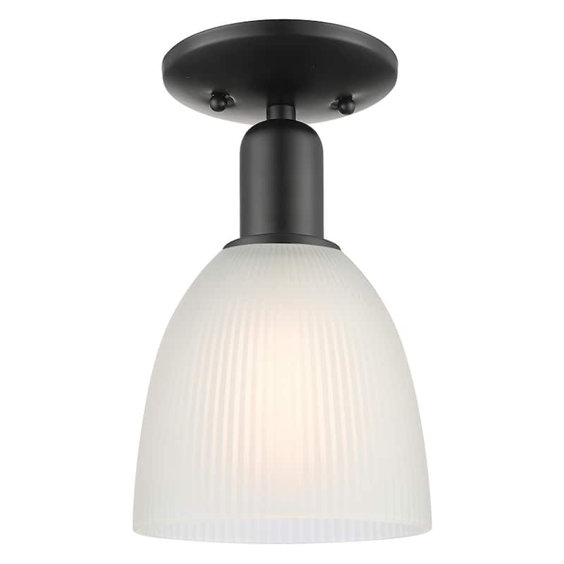 Innovations Lighting 716-1C-11-6 Castile Semi-Flush Castile 6" Wide - Matte Black / White