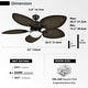 preview thumbnail 3 of 13, 52 Inch Palm leaf Ceiling Fan with LED Light and Remote Control