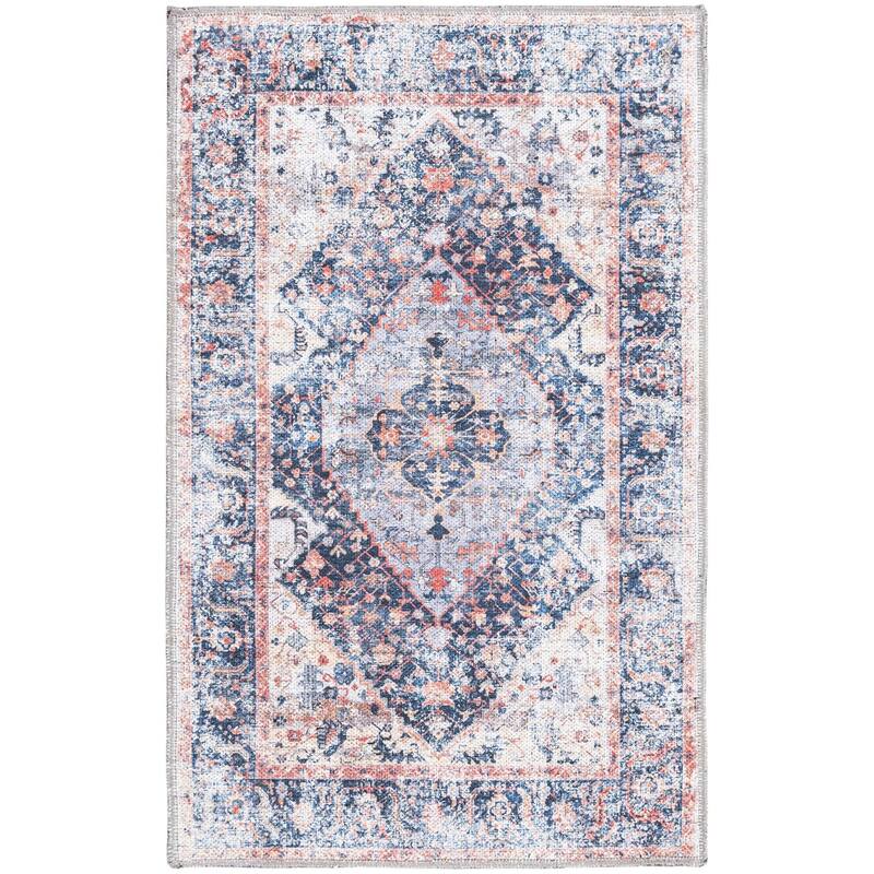Traditional Tira Collection Area Rug - 2'x3' - Navy Blue
