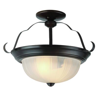 Modern Home LED13215 ROB LED Semi Flush Mount Breakwater Rubbed Oil Br - Exact Size