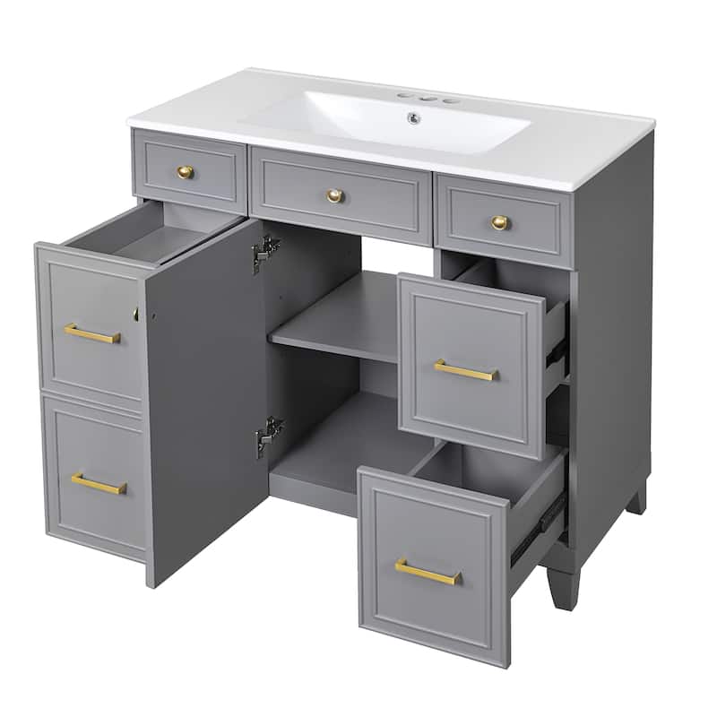 GDFStudio - Zyra Wood 36" Bathroom Vanity