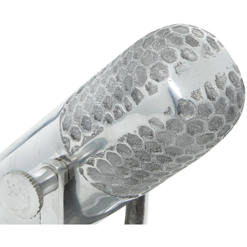 Silver Aluminum Metal Microphone Decorative Sculpture