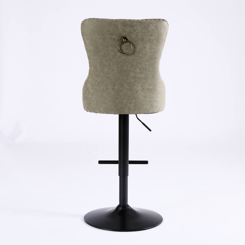 Faux Leather Swivel Bar Stools Set of 2, Bar Stools with Footrest and Adjusatble Height