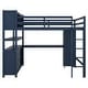 preview thumbnail 6 of 9, Multifunctional Full Size Wooden Loft Kids Bed with Storage Cabinet,Bookshelf,Wardrobe,Desk,Guardrail