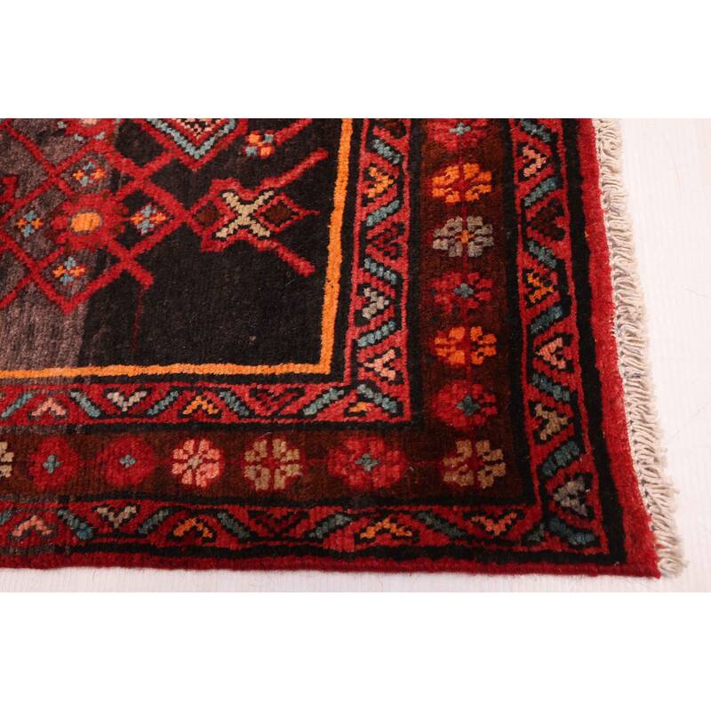 ECARPETGALLERY Hand-knotted Andelz Black, Red Wool Rug - 3'4 x 10'10