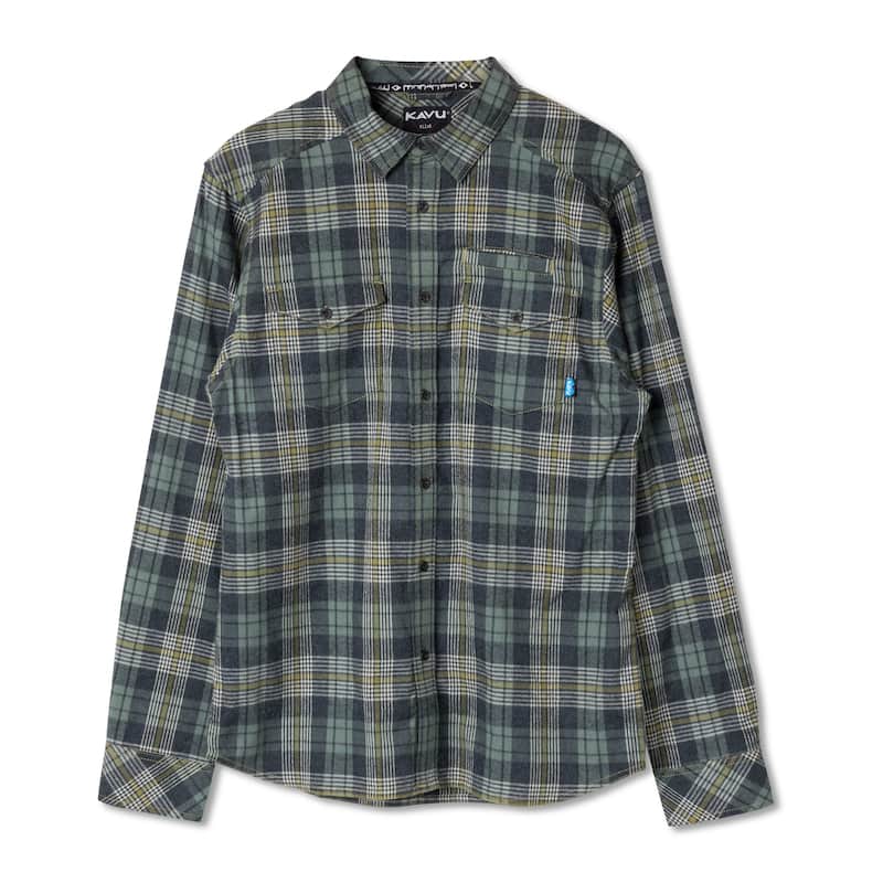 KAVU Men's Lorenzo Long-Sleeve Flannel Shirt - Sage Cliffs - M